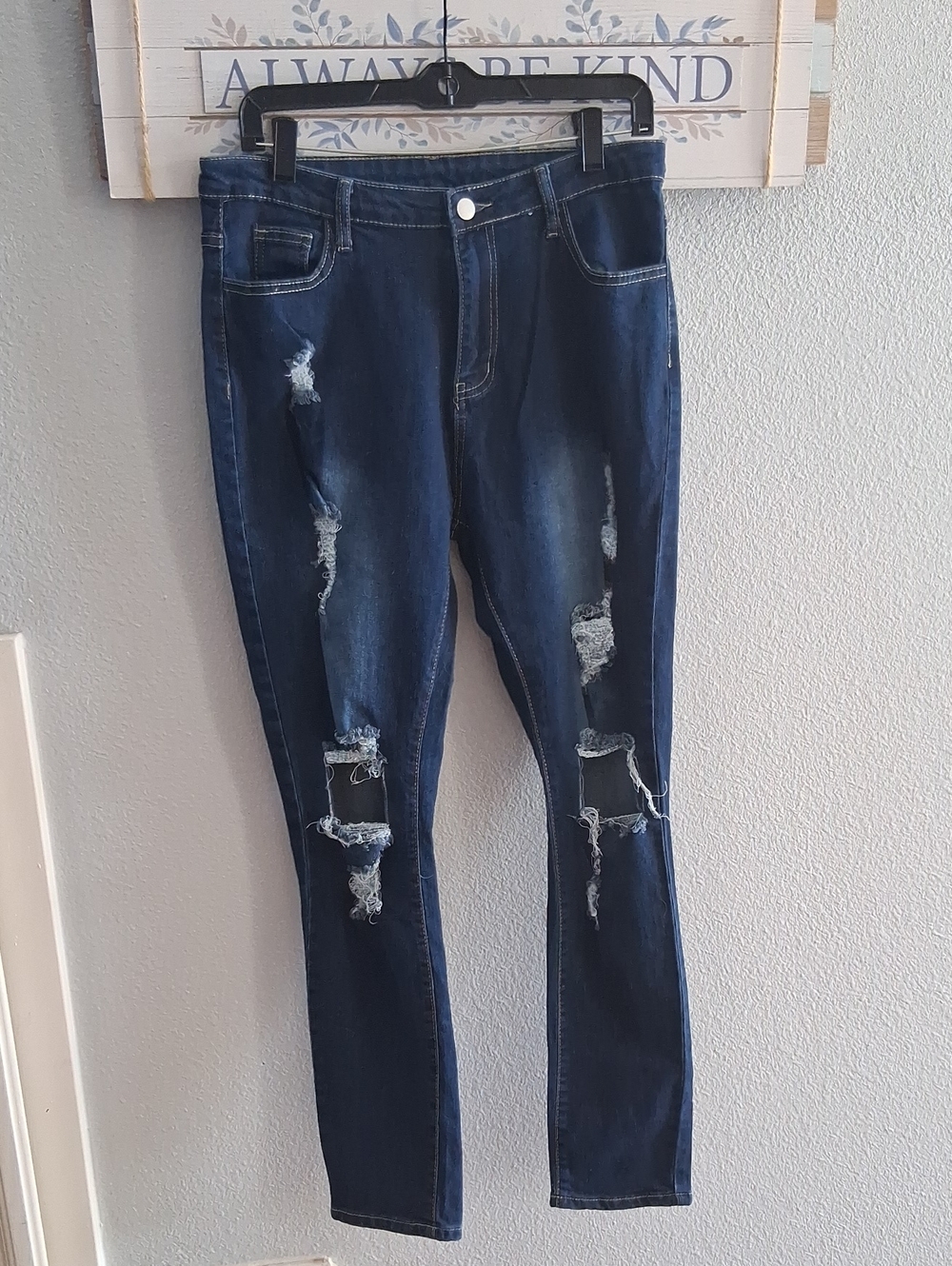 Dark Blue Ripped Jeans